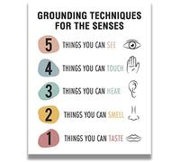 Grounding Techniques for the Senses - Decorazione da parete per ufficio terapeutico - Mindfulness Wall Decor - Counseling Office - Salute mentale Wall Art - Psicologo scolastico, terapeuta - Stampa