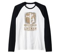 Groundman Oggi Lineman Domani Lineworker Maglia con Maniche Raglan