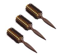 grounds 3X Pettine per Capelli Nel Twill Dritto Rotante Nel di Cinghiale Naturale Barile Tondo Che