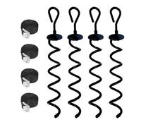 Grounds Screw Anchors 4Pieces Earth Screw-In Stakes with Rope Heavy Duty