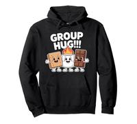 Group Hug Marshmallow Chocolate Cracker Smores Camping Felpa con Cappuccio