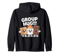 Group Hug Marshmallow Chocolate Cracker Smores Camping Felpa con Cappuccio