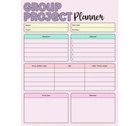 Group Project Planner: Project Plan Notebook for Collaboration Organizer designed for Teams, Professions, Students and Teachers