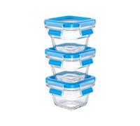 Groupe SEB EMSA CLIP & CLOSE N10507 Set Quadrato Blu Trasparente Vetro 600768