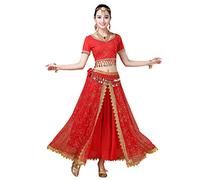 Grouptap Bollywood Lehenga Choli Indiano Donna Anarkali Saree Signore Festa Nuziale Designer Camicia da Ballo Abito Rosso Costume Lengha (Rosso, 152-172 cm, 45-70 kg)
