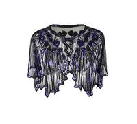Grouptap Coprispalle coprispalle perizoma bolero bolero gatsby anni 1920 viola per costume da donna vintage con flapper art deco da donna (Viola, Taglia Unica)