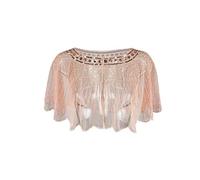 Grouptap Spose da Sposa Donna Gatsby Mantello Scialle in Rilievo Avvolgere Bolero Rosa per Anni '20 Art Decor Moda Abito da Sera da Sera (Rosa, Taglia Unica)
