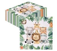 GROVBLE 40 pezzi Tovaglioli,Animali della Giungla,tovaglioli di Giungla tema Animali per,Tovaglioli di carta per compleanno Giungla,Tovaglioli per bambini Tovaglioli compleanno ragazzi 33 * 33cm