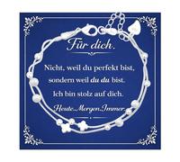 GROVBLE Bracciale in argento per ragazze - Bracciale e biglietto di quadrifoglio, regolabile da 15 a 20 cm, regalo per adolescenti, ragazze, anni, figlia, fidanzata