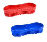 GroveEss Set di 2 spazzole per la pulizia dei cavalli, in plastica, resistenti, per massaggi e cura della coda, criniera e corpo