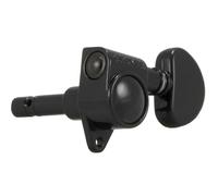 Grover 106BC Rotomatics - Meccanismo di bloccaggio originale con pulsante rotondo, testa singola per chitarra, 1 pezzo, lato basso (sinistro), nero cromato