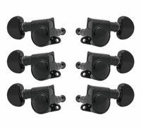 Grover 205-18BC Rotomatics Mid-Size with Round Button - Guitar Machine Heads, 3 + 3 - Black Chrome