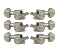 Grover 205N - Mini rotomatica con pulsante rotondo, testa per chitarra, 3 + 3, nichel
