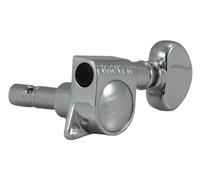 Grover 406C - Mini rotomatica di bloccaggio con pulsante rotondo, testa singola per chitarra, 1 pezzo, lato basso (sinistra), cromato