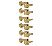 Grover 406GL6 - Mini rotomatica di bloccaggio con pulsante rotondo, testa per chitarra, 6 in linea, sinistra, lato acuti (destro), oro