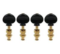 Grover 4BG Sta-Tite - Ukulele Pegs con pulsante nero, 4 pezzi, colore: oro