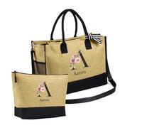 Grovjewfit Borsa A Mano Personalizzata Con Nome Fiori Di Nascita Grande Borsa A Tracolla Con Cerniera Regali Per La Mamma Natale Compleanno Festa Della Mamma (style 8)