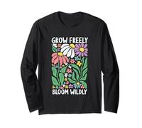 Grow Freely Bloom Wildly Ispirational Maglia a Manica