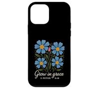 Grow In Grace Boho Floral 2 Pietro 3:18 Verso cristiano Custodia per iPhone 12 mini