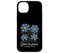 Grow In Grace Boho Floral 2 Pietro 3:18 Verso cristiano Custodia per iPhone 14 Plus