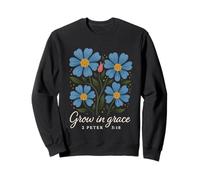 Grow In Grace Boho Floral 2 Pietro 3:18 Verso cristiano Felpa