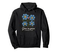 Grow In Grace Boho Floral 2 Pietro 3:18 Verso cristiano Felpa con Cappuccio