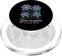 Grow In Grace Boho Floral 2 Pietro 3:18 Verso cristiano PopSockets PopGrip per MagSafe