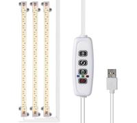 Grow Light, Strisce luminose a LED da 1/2/3/4 for piante da interno, lampada fito a spettro completo USB, timer dimmerabile, piantine, verdure, luce for la crescita delle piante(Purple Light 11.81 in_