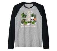 Grow Positive Thoughts Coltivare Pensieri Positivi Yoga Maglia con Maniche Raglan