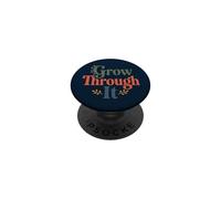 Grow Through It - Citazione positiva floreale PopSockets PopGrip Adesivo