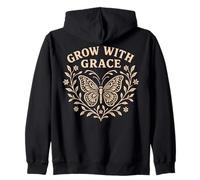 Grow with Grace - Farfalla Floreale Felpa con Cappuccio