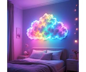 Growalleter Luce a LED Thundercloud alimentata tramite USB fai da te, luce notturna 3D Thundercloud, multicolore fantasia che insegue lampada a nuvola ambientale per soffitto camera da letto cose