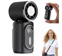 Growalleter Mini ventilatore portatile, mini ventilatore a clip, ventilatore portatile ricaricabile USB con 5 velocità, display a LED, testa regolabile a 180°, ventilatore tascabile silenzioso per