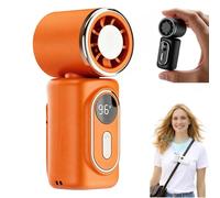 Growalleter Mini ventilatore portatile, mini ventilatore a clip, ventilatore portatile ricaricabile USB con 5 velocità, display a LED, testa regolabile a 180°, ventilatore tascabile silenzioso per