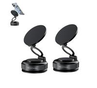Growalleter Supporto magnetico per telefono da auto, girevole a 360°, potente supporto magnetico per iPhone, portatile, pieghevole, per guida, fitness, bagno (2 pezzi)