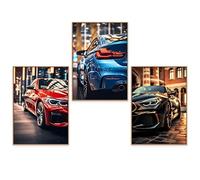 GrowArt - Set Unico di 3 Poster di Auto in Formato A3 Senza Cornice | Stampa Fotografica di Alta qualità | straordinaria Decorazione per Gli Amanti delle Auto | Design Disponibili Solo da Noi |