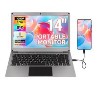 GrowCube Monitor portatile con tastiera, 14" 1080P FHD Lapdock compatibile con Raspberry Pi/Mini PC/telefono/PC/PC/console di gioco, CrowView Note batteria integrata (funzionalità completa di tipo C e