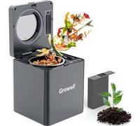 Growell Compostiera elettrica per cucina interna, bidone del compost da 2,5 l, macchina per il compostaggio dei rifiuti alimentari inodore con pulizia automatica e display a LED, lavorazione rapida 4H