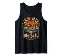 Growing Up Is Optional Sloth Sunset Canotta