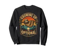 Growing Up Is Optional Sloth Sunset Felpa