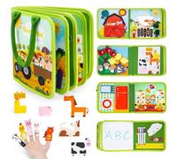 Growithu Busy Board Libro Montessori per Bambini: Libro Montessori Interattivo 1 2 3 4 Anni Bambini e Bambine - Fattoria Animali Feltro Sensoriale Board per Bambina Regalo