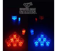 Grown Man Games - Set di bicchieri da birra che si illuminano al buio, bicchieri da birra a LED e palline fluorescenti, 14 tazze e 2 palline da ping pong, 14 cups