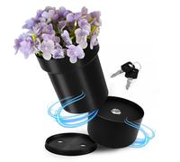 Growpile - Vaso per fiori con chiusura a scomparsa, utilizzabile per gioielli e molto altro ancora, mimetico ideale, cassaforte all'interno del contenitore, nero e invisibile dall'esterno, con fiori