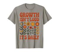 Growth Isn’t Loud It’s Daily Peaceful Botanical Boho Maglietta