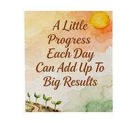 Growth Mindset Classroom Poster Little Progress Motivational Canvas for Teacher Office and Therapy Room Wall Art(Unframed,12x18inch(30x45cm))