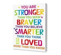 Growth Mindset Poster for Kids & Teens - You Are Strong Brave Kind Canvas Print, Dorm or Bedroom Wall Decor(Unframed,08x12inch(20x30cm))