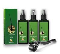 Growthplus - Siero per capelli, confezione da 3 pezzi, per uomini e donne, spray nutriente allo zenzero, 120 ml, con massaggiatore