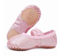 GroYolan Scarpette da Danza Classica per Bambina e Ragazza, Scarpe da Balletto Glitter con Suola Spezzata, Pantofole da Ginnastica Ritmica per Lezioni, Saggi e Spettacoli