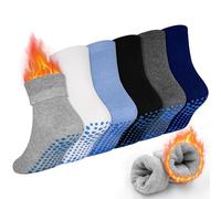 GRPSKCOS 6 paia di calzini invernali antiscivolo per bambini da 1 a 7 anni, 01 Ragazzi - 6 paia, 3-5 Years