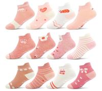 GRPSKCOS Calzini antiscivolo per bambini 12 paia, calzini antiscivolo per bambini in ABS, calzini antiscivolo per bambini per 6-12 mesi, 1-7 anni, ragazzi e ragazze, 3-5 Jahre